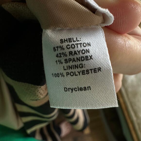 LOFT Zebra Print Mini Skirt Size 12 Animal Pattern Neutral Cotton Blend Pockets - Picture 6 of 7